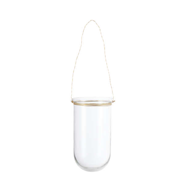 Vase à suspendre en verre et métal doré