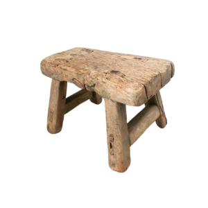 Mini tabouret en orme brut