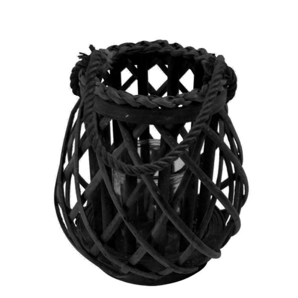 Lanterne en rotin noir - Ovale