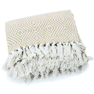 Plaid en coton - Ikat beige