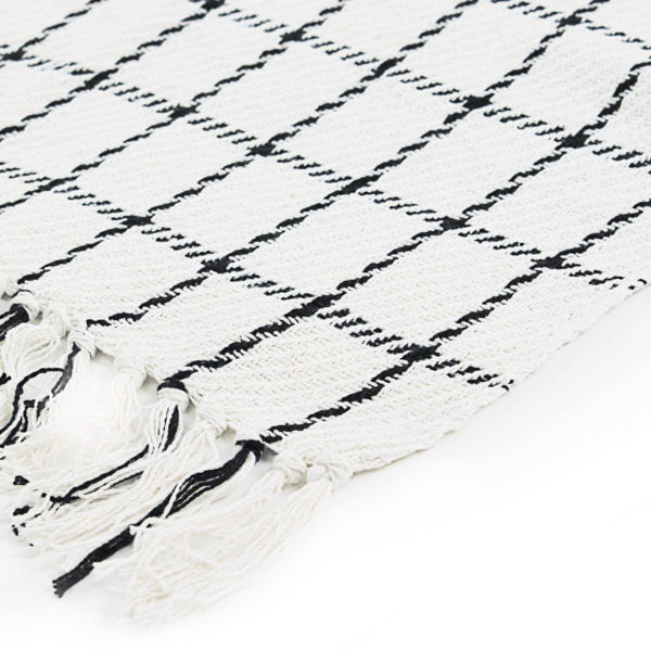 Plaid en coton - Carreaux blanc & noir – Image 3