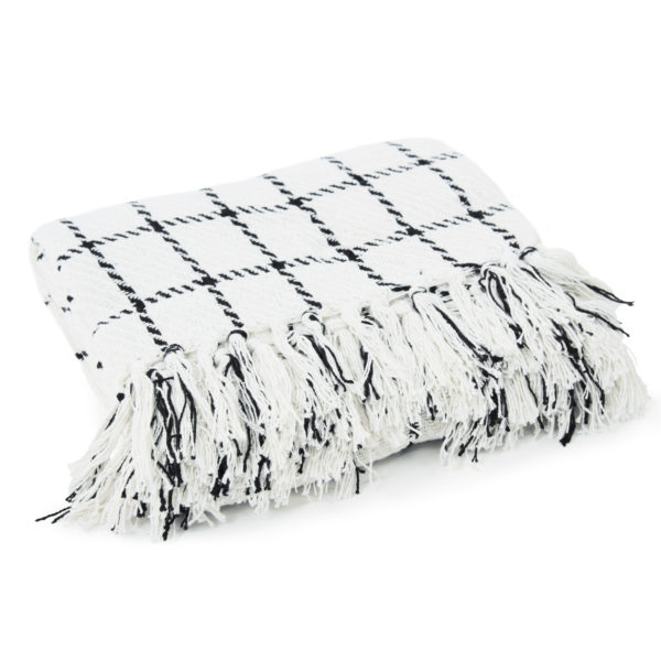 Plaid en coton - Carreaux blanc & noir