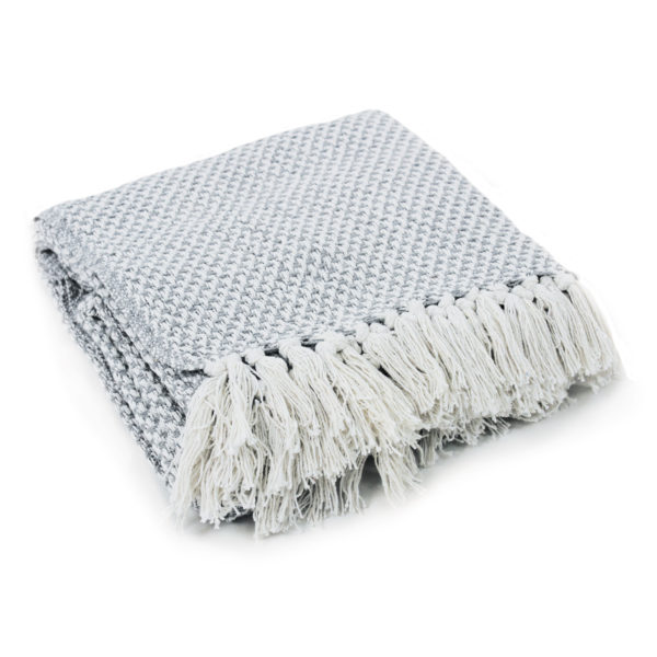 Plaid en coton - Gris & Blanc