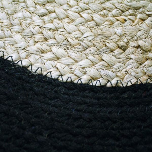 Tapis rond en jute - Bord Noir – Image 3