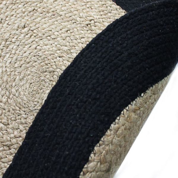 Tapis rond en jute - Bord Noir – Image 4