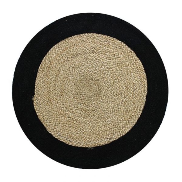 Tapis rond en jute - Bord Noir
