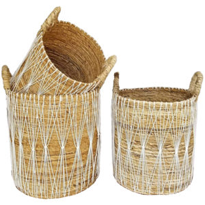 Panier en bananier - Blanc