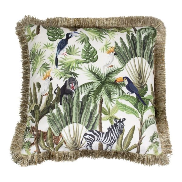 Coussin Jungle 45x45 - Blanc