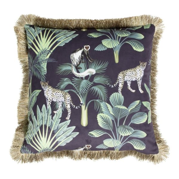 Coussin Jungle 45x45 - Noir