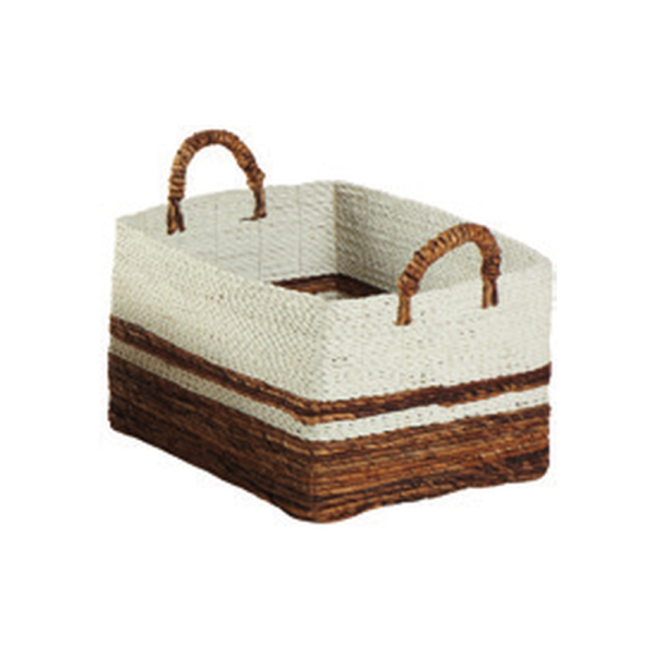 Panier rectangulaire - Naturel & Blanc – Image 2