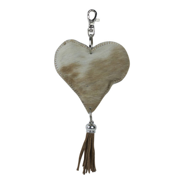 Porte-clé coeur - Brun