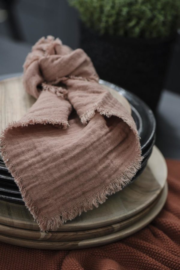 Set de 4 serviettes de table en coton - Terracotta – Image 2