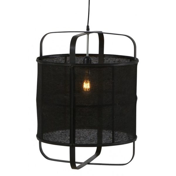 Suspension en bambou et lin - Noir