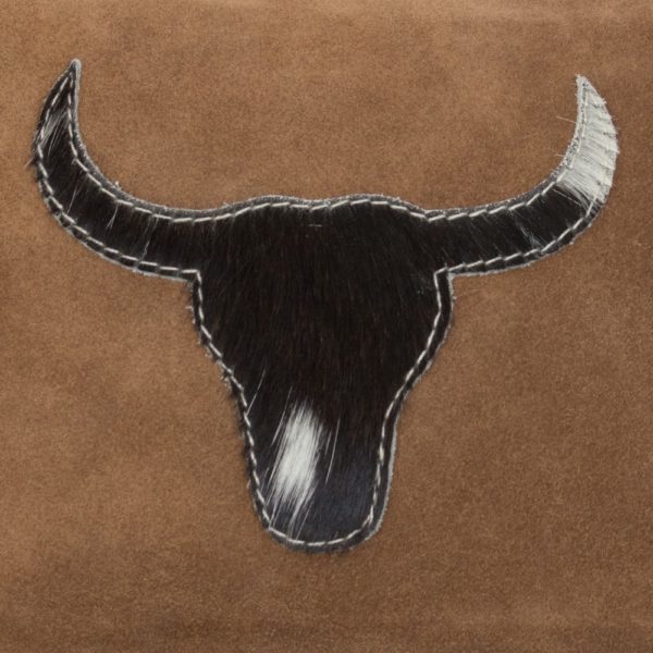 Pochette en cuir brun - Taureau noir – Image 2
