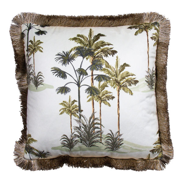 Coussin Palmiers 45x45 - Blanc