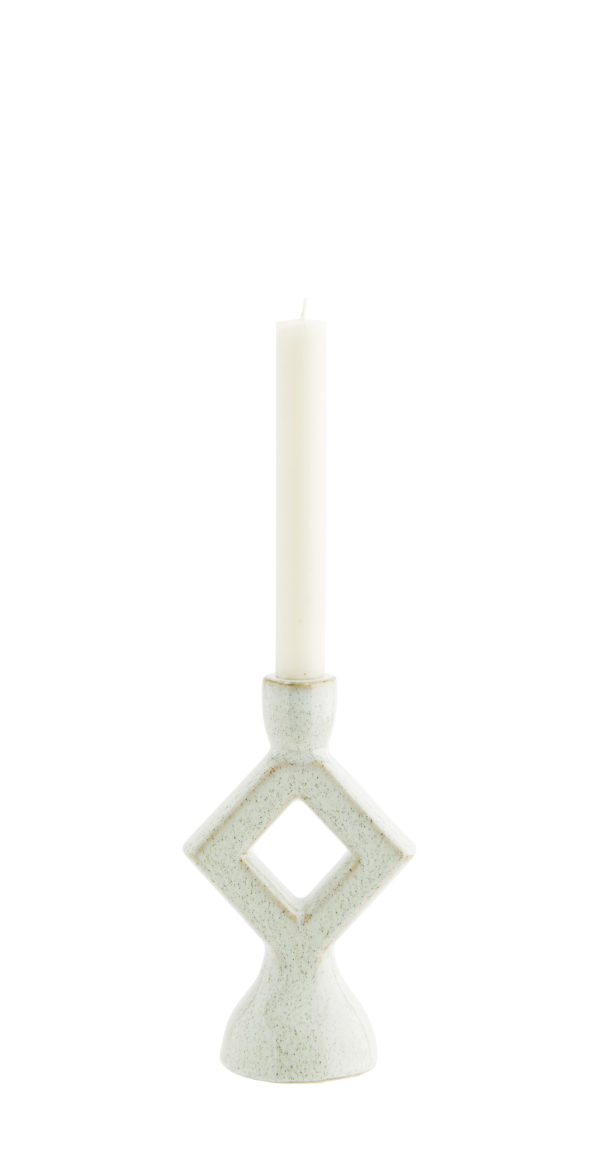 Bougeoir en céramique - Beige – Image 3