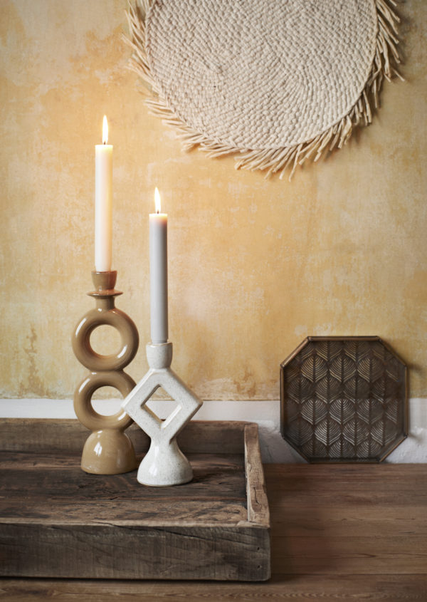 Bougeoir en céramique - Beige – Image 2
