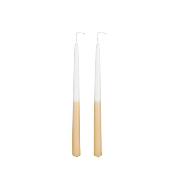 Set de 2 bougies dip-dye - Marron