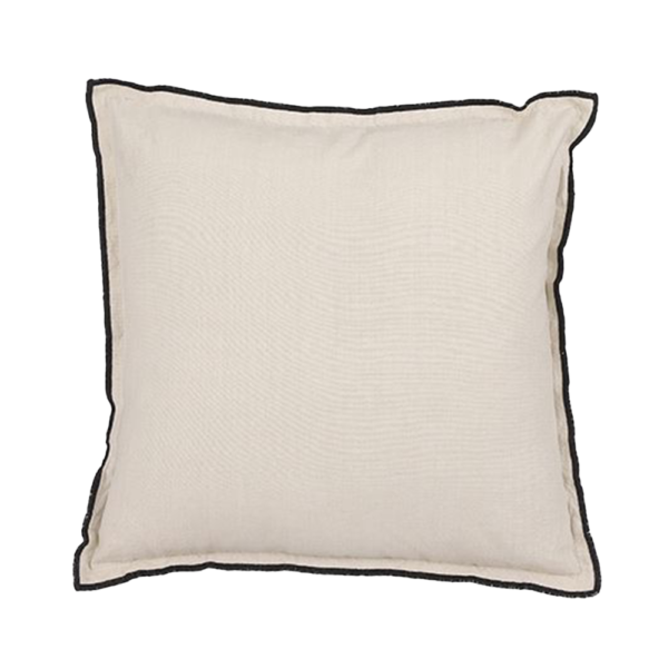 Coussin liseré noir 50x50 - Lin