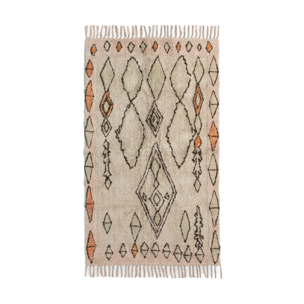Tapis berbere en coton - Ecru