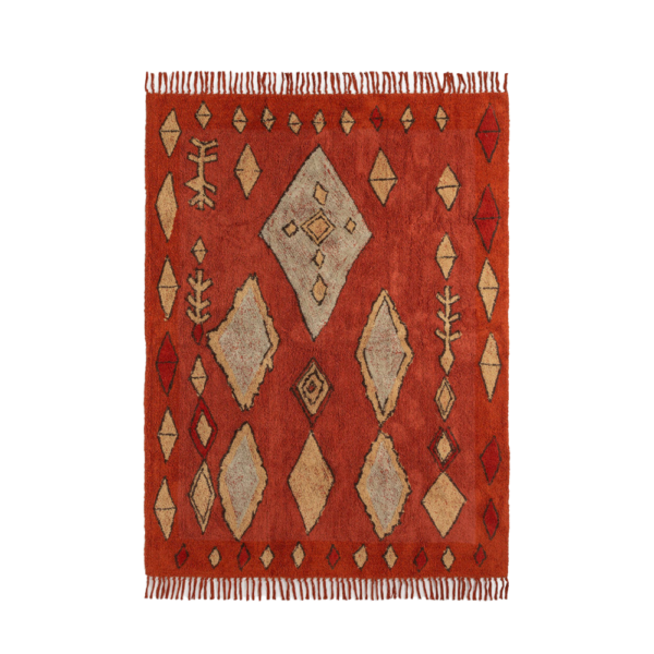 Tapis berbere en coton - Rouge