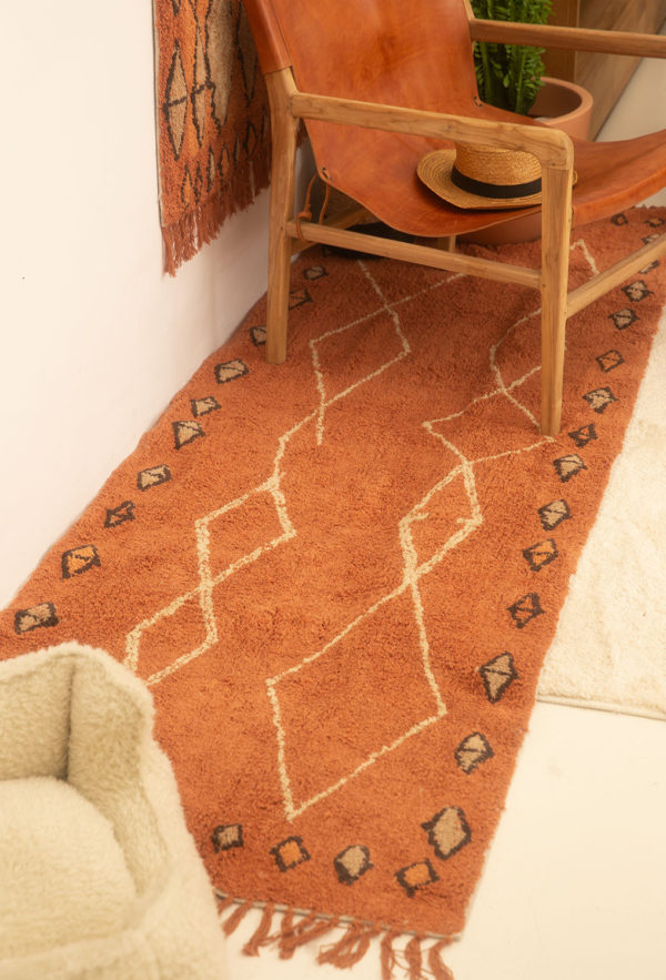 Tapis berbere en coton - Orange – Image 2