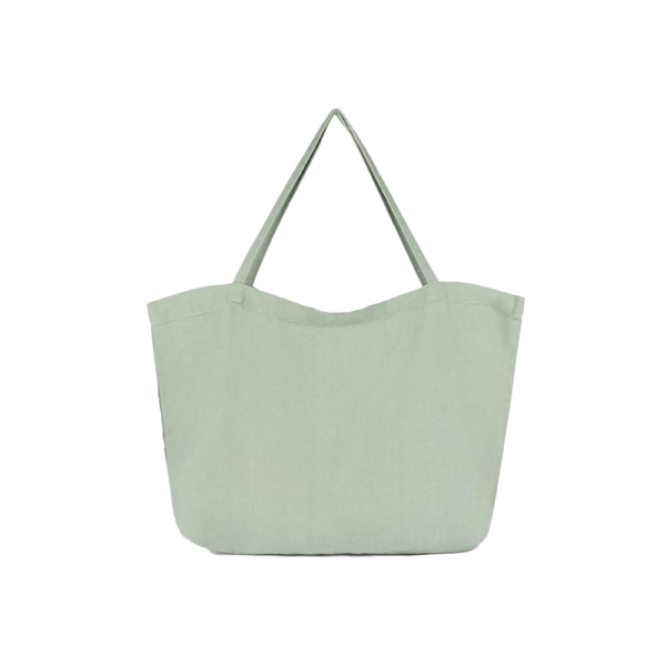 Tote bag en lin - Vert de gris
