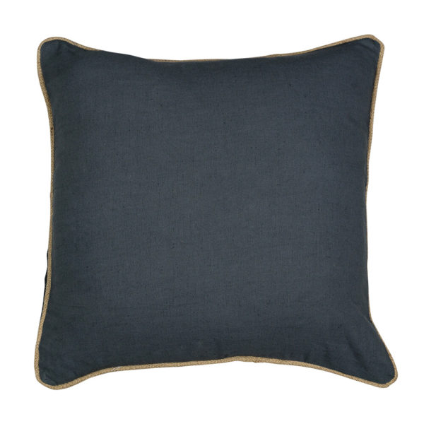 Coussin extérieur 45x45 - Gris foncé et jute