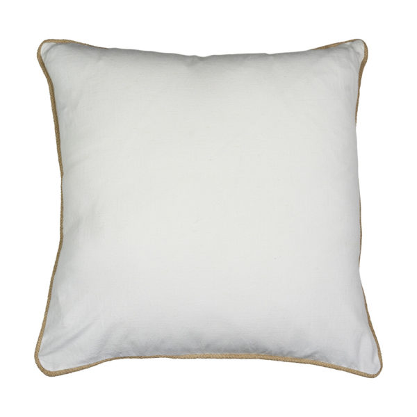 Coussin extérieur 45x45 - Blanc et jute