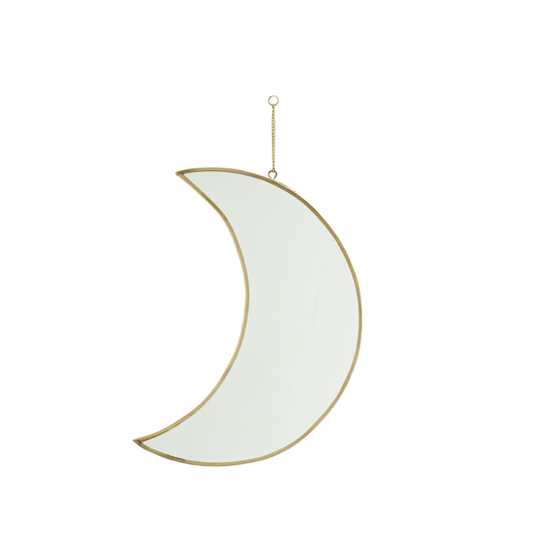 Miroir en laiton à suspendre - Lune