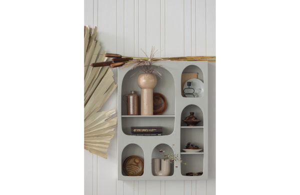 Etagère murale 8 niches en bois - Blanc grisé – Image 5