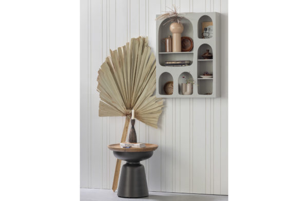 Etagère murale 8 niches en bois - Blanc grisé – Image 4
