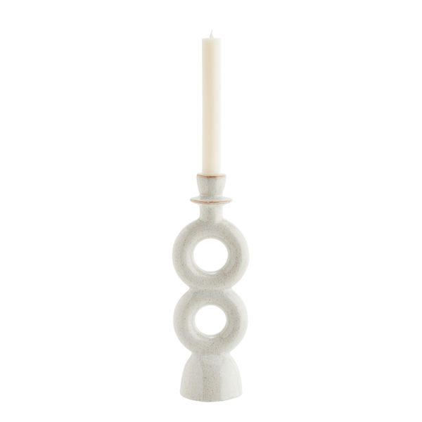 Bougeoir en céramique - Beige – Image 2