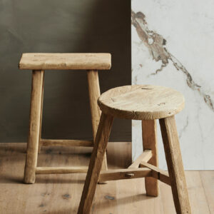 tabouret en orme recyclé brut style wabi sabi rustique