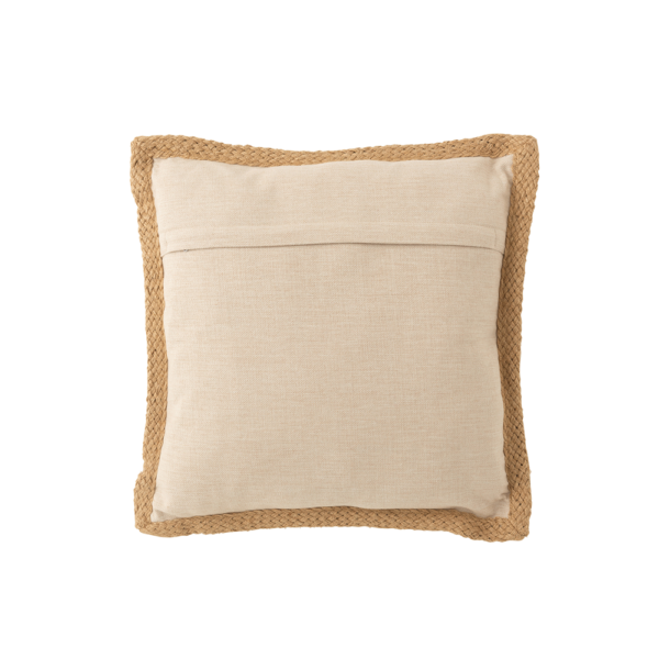 Coussin coton et jute - Feuilles – Image 2