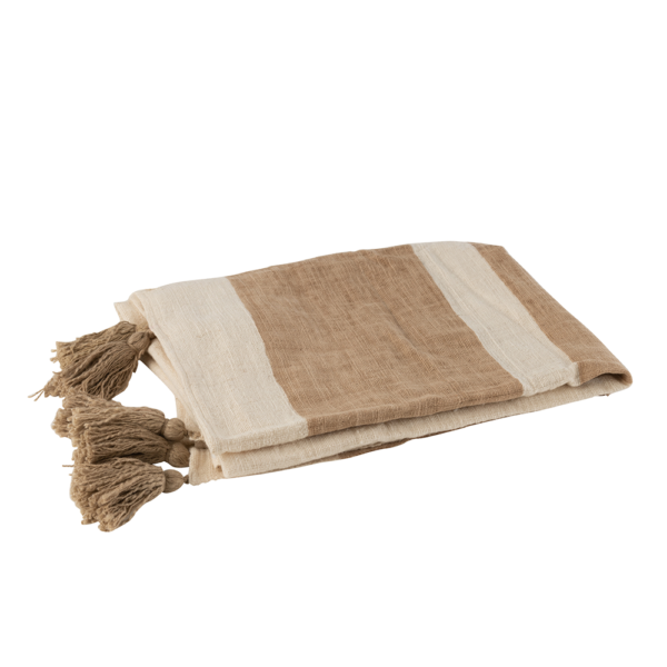 Plaid en coton - Ecru & Taupe