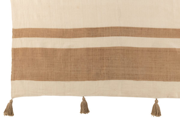 Plaid en coton - Ecru & Taupe – Image 2