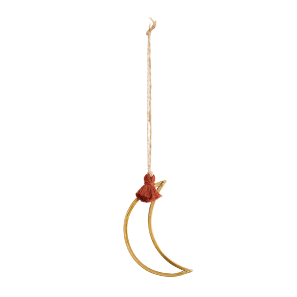 Suspension en métal doré et verre - Lune