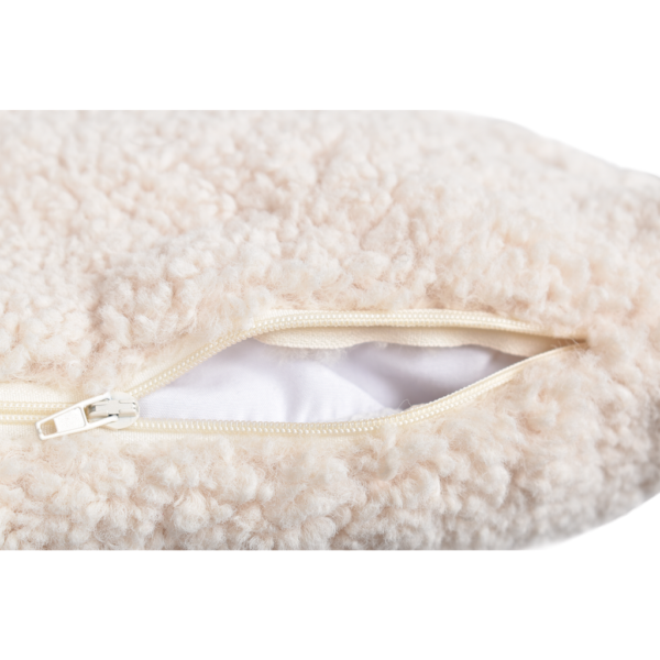 Coussin imitation fourrure 40x40 cm - Blanc – Image 3