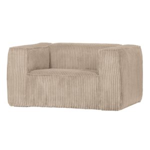 Fauteuil velours cotelé - Naturel (4 coloris au choix)