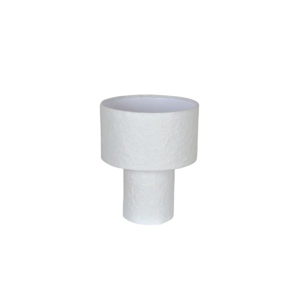 Lampe à poser en papier maché blanc – Image 2