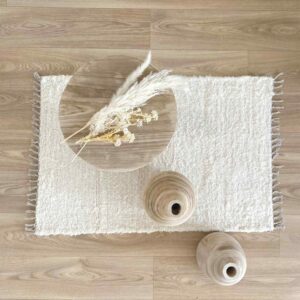 tapis en coton 60x90 blanc