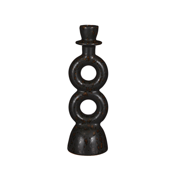 Bougeoir en céramique - Noir – Image 3