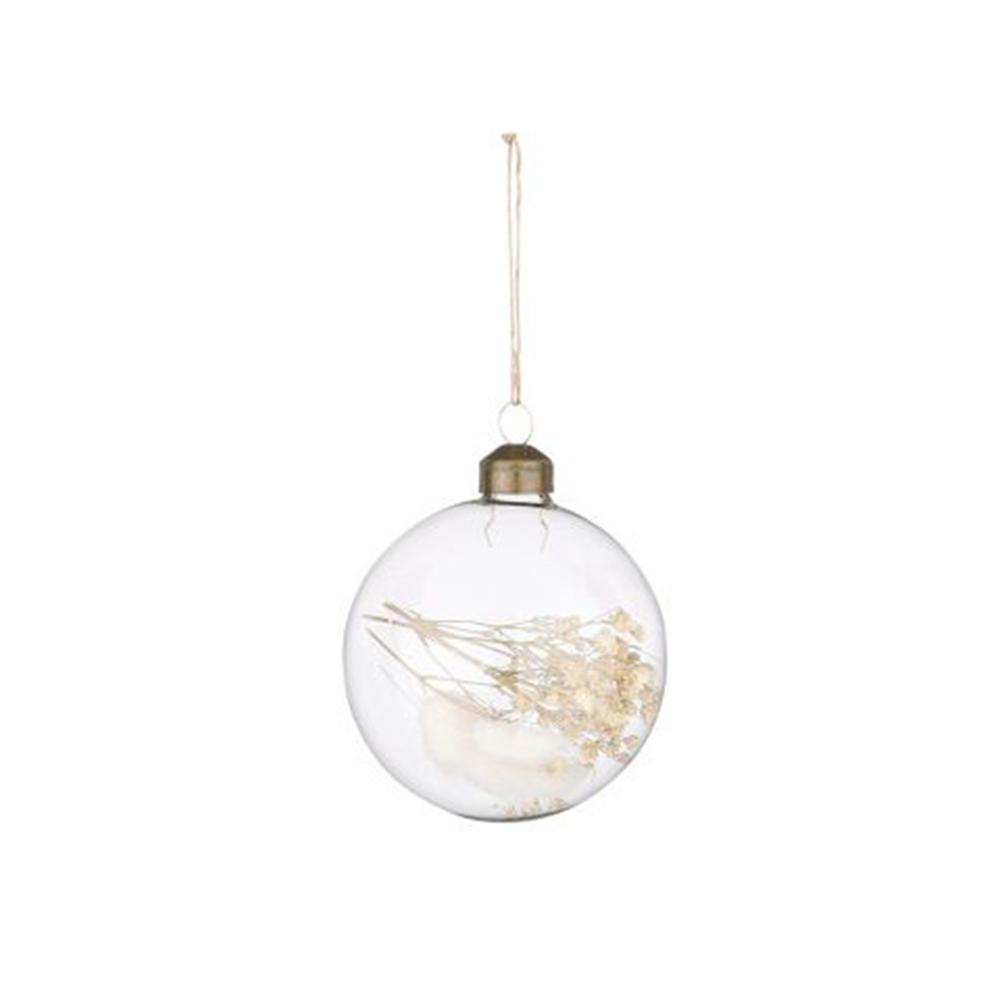 Boule De Noel Fleurs Séchées