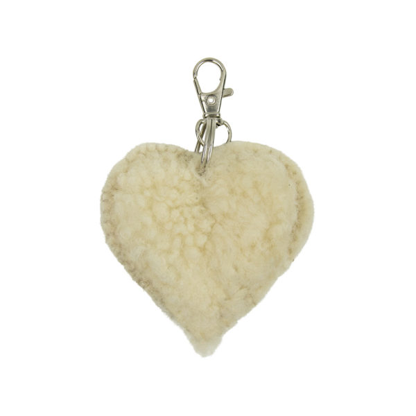 Porte-clé coeur - Mouton blanc