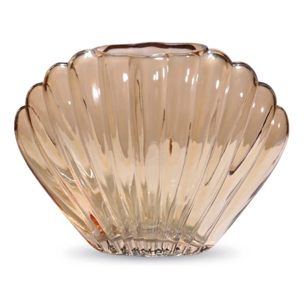 Vase en verre coquillage - Beige