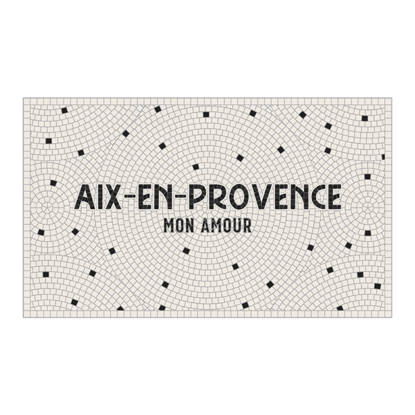 Tapis vinyle Podevache Aix en provence mon amour carreaux mosaïque blanc
