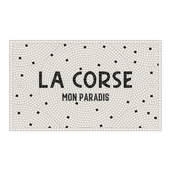 Tapis vinyle Podevache carreaux mosaïque blanc - La Corse mon paradis