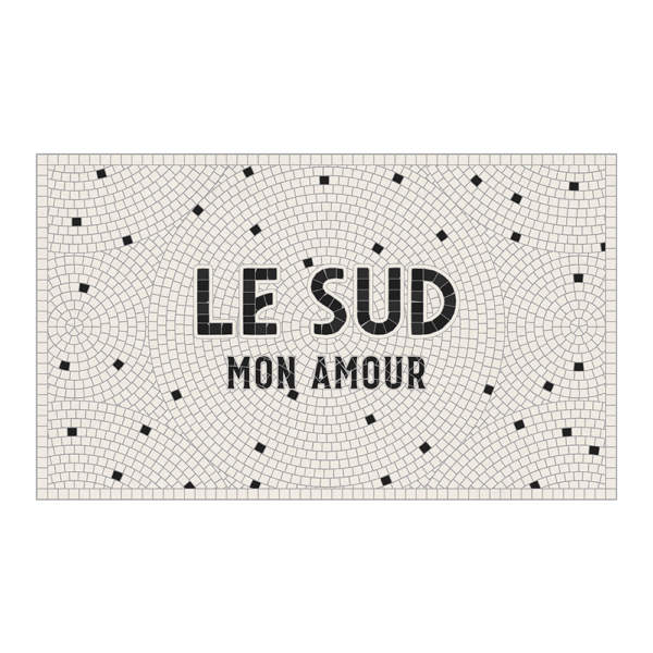 Tapis vinyle Podevache carreaux mosaïque blanc - Le Sud mon amour