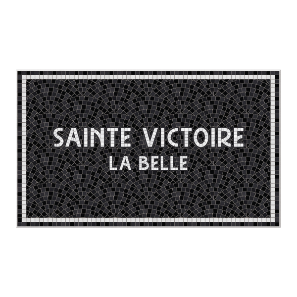 Tapis vinyle Podevache carreaux mosaïque noir Sainte Victoire la belle